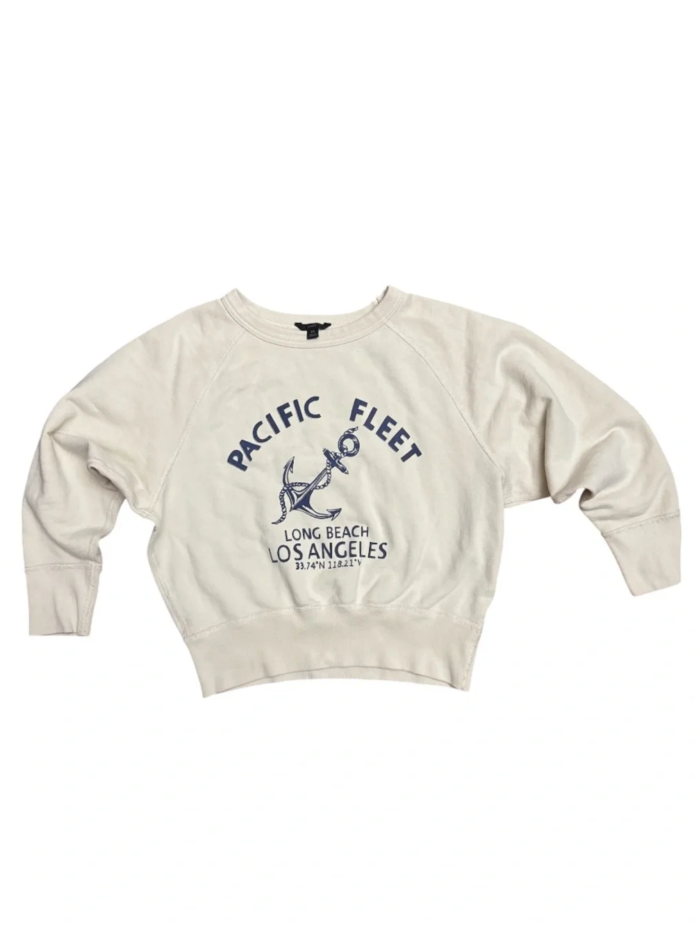 J. Crew Pacific Fleet Long Beach Graphic Sweatshirt - Cream